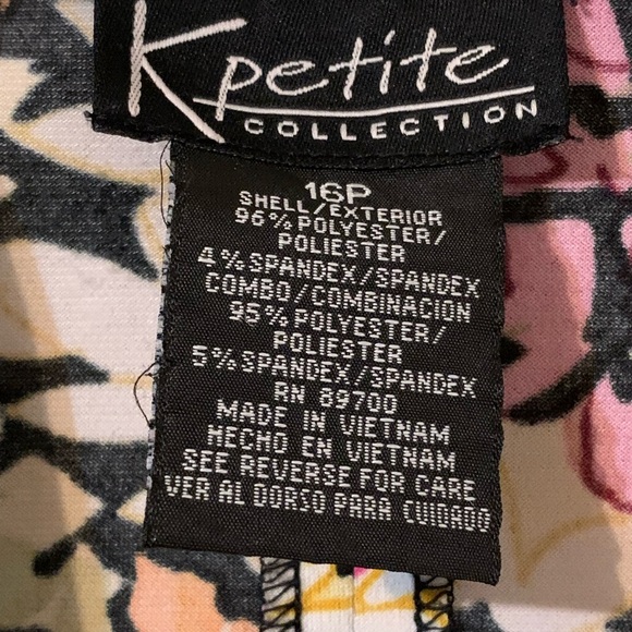 K PETITE COLLECTION, Floral, Button Up Front Closure, Blouse, petite size 16 - Picture 4 of 15